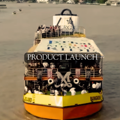 Marketing campaign for the luxury brand Merge in thailand on the Chaophraya river.