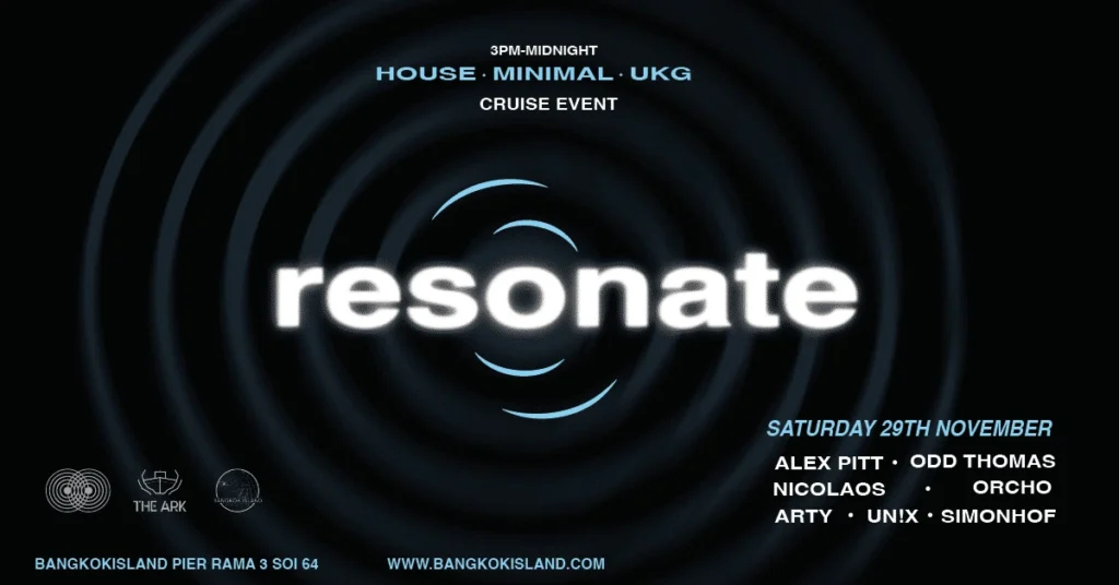 Bangkok Island: Resonate returns 29 November 2025 | Bangkok boat party 1 BANNER 1 1