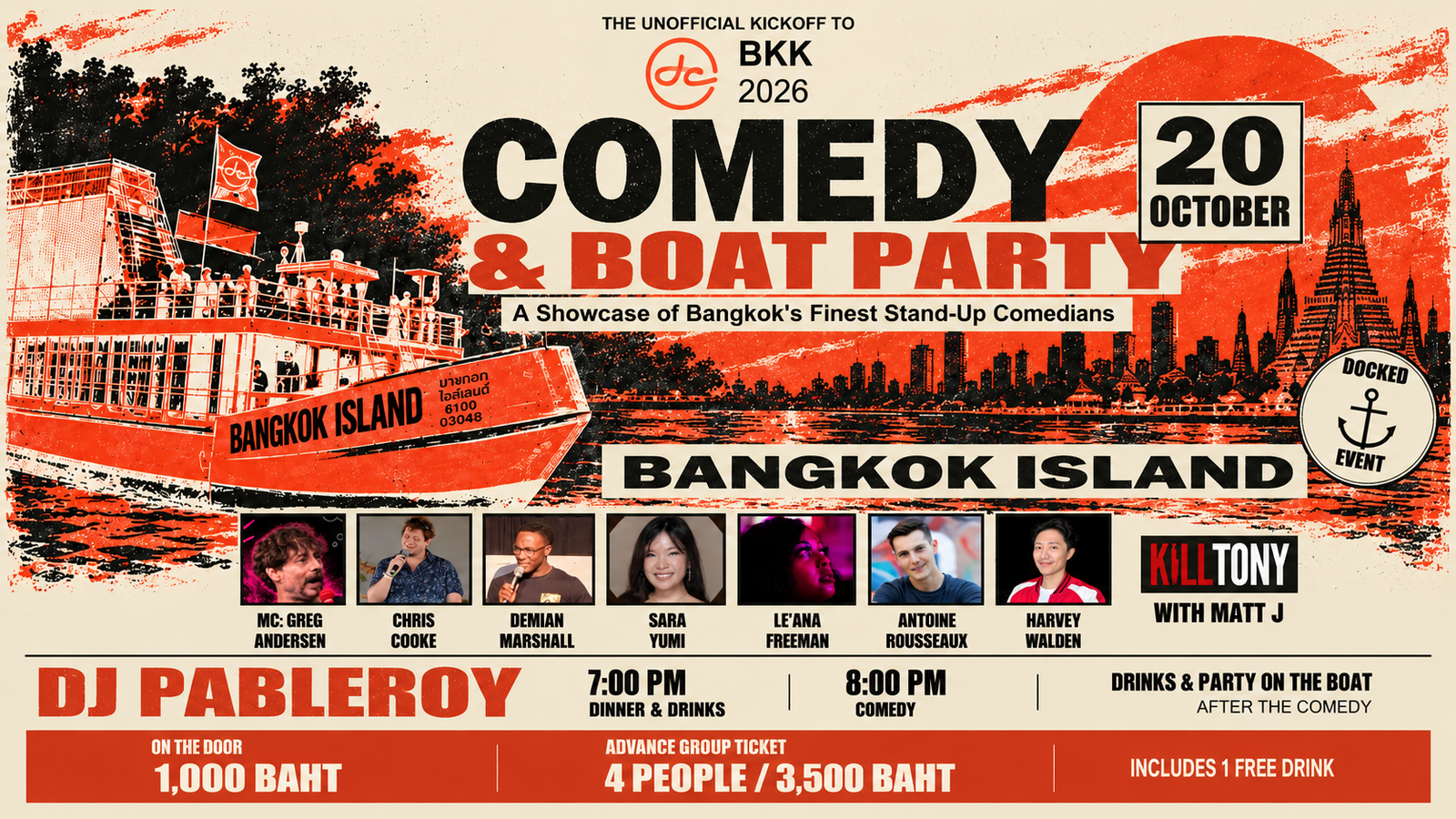 COMEDY & BOAT PARTY